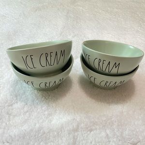 Rae dunn 4 piece ice cream bowl set mint green